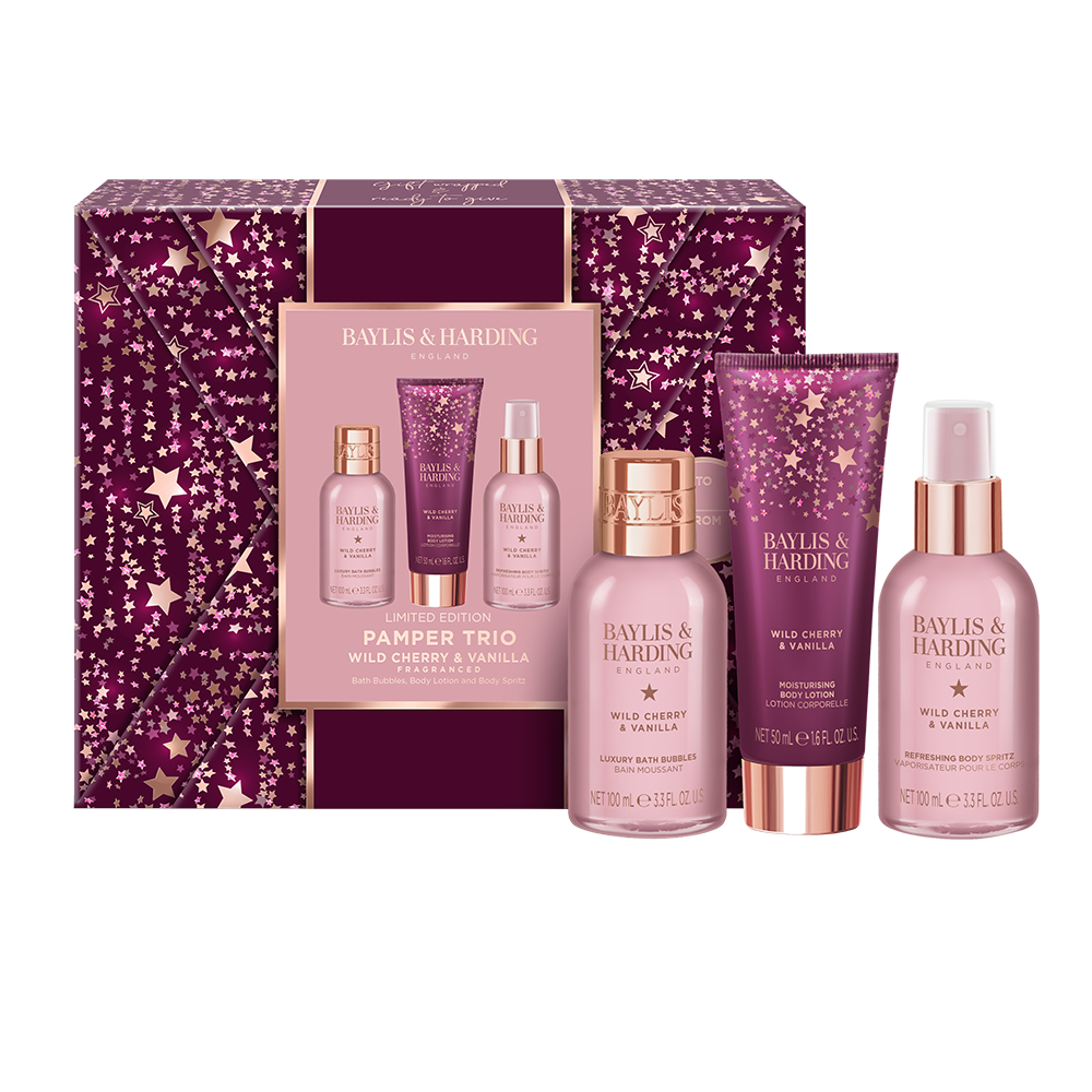 Wild Cherry & Vanilla Gift Wrapped Pamper Trio Set