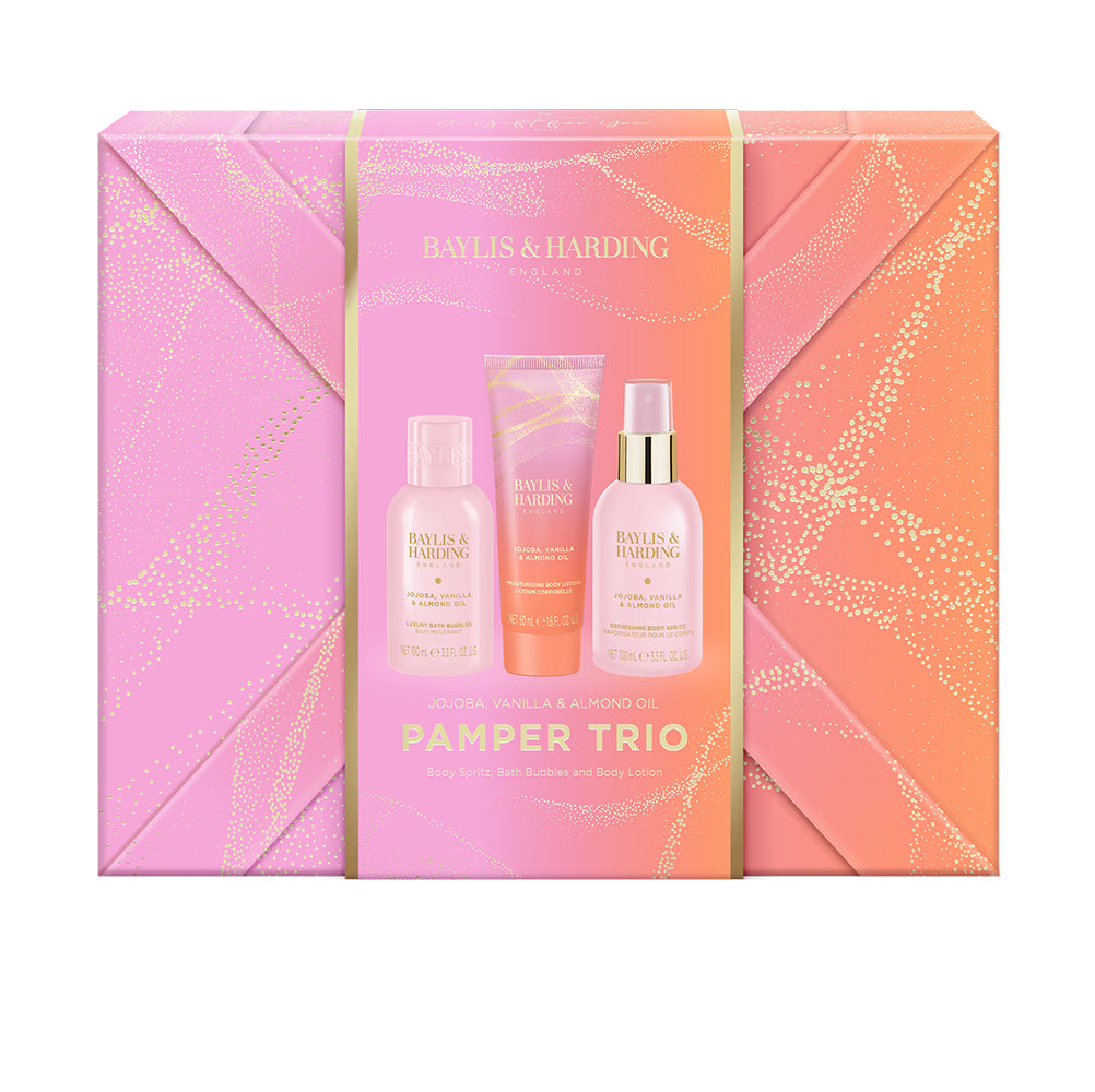 Jojoba, Vanilla & Almond Oil Gift Wrapped Pamper Trio