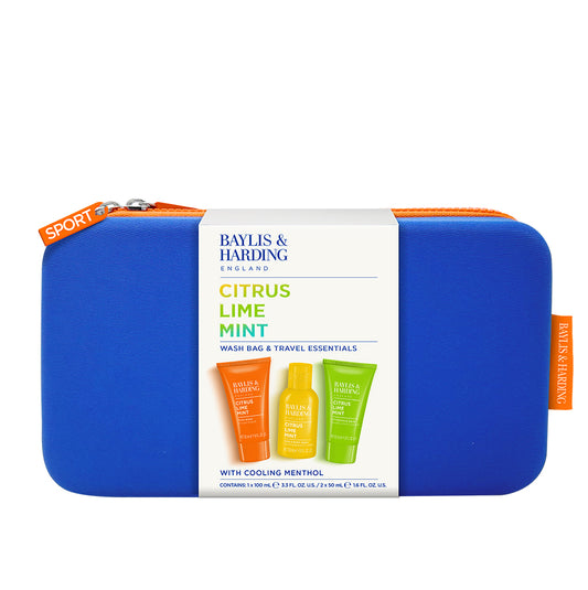 Citrus, Lime & Mint Wash Bag & Travel Essentials Gift Set