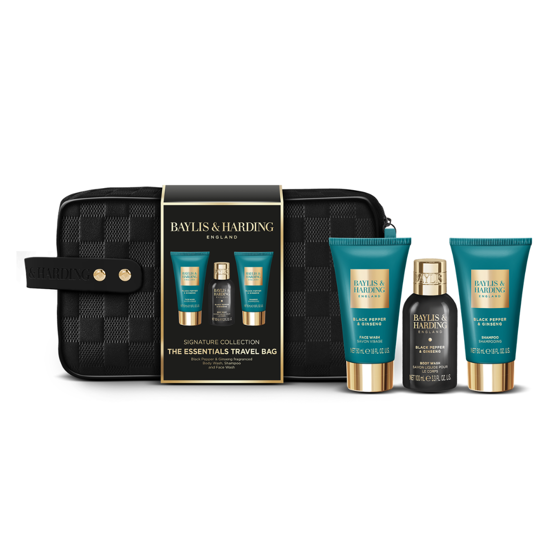Black Pepper & Ginseng The Essentials Travel Wash Bag Gift Set