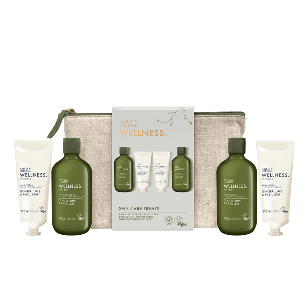 Wellness - Ginger Lime & Basil Leaf Self Care Treats Wash Bag