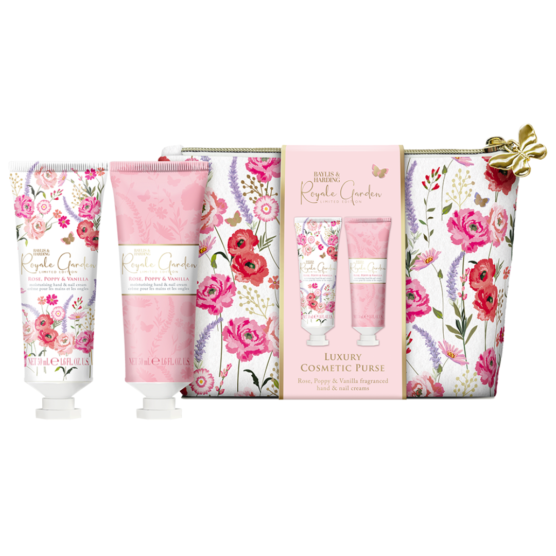 Royale Garden - Rose, Poppy & Vanilla Luxury Cosmetic Purse Gift Set