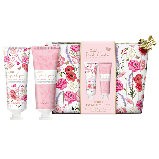 Royale Garden - Rose, Poppy & Vanilla Luxury Cosmetic Purse Gift Set