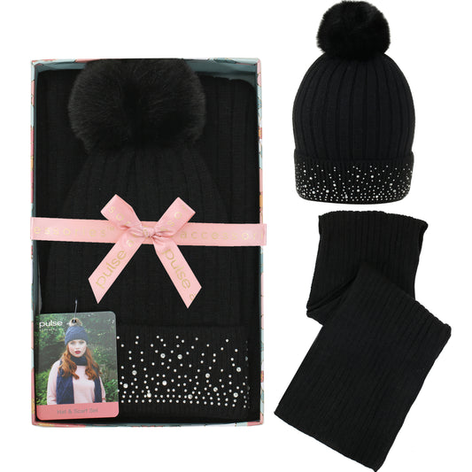 Diamante Hat & Glove Gift Box