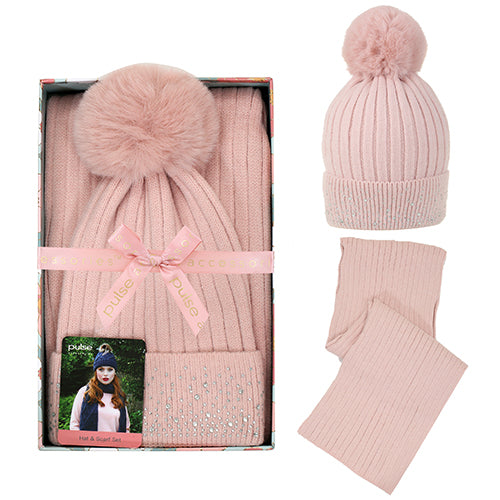 Diamante Hat & Glove Gift Box