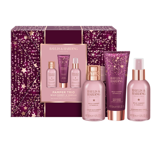 Wild Cherry & Vanilla Gift Wrapped Pamper Trio Set
